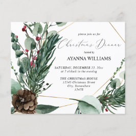 Budget Winter Berries & Gräs julmiddag Flygblad