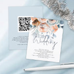 BUDGET Winter Blommigts QR Code Wedding bjudande<br><div class="desc">Ett ekonomiskt alternativ i BUDGET på en mindre storlek på 4, 5 x 5, 6 tum (110 lbs vikt), som är av samma tjocklek som ett vykort (är dock inte lämpligt för använda som vykort). OBSERVERA ATT DET FINNS EN PER lakan. BUDGETVinterinbjudan QR-Blommigtar QR-kod för bröllop. Ett handskript i stil...</div>