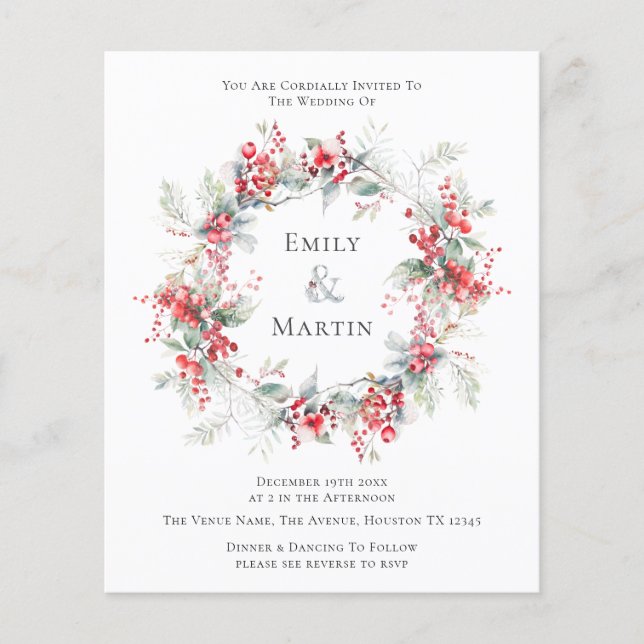 Budget Winter Foliage Berries Wandeans Bröllop (Framsida)