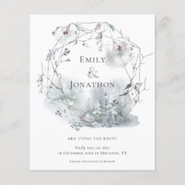 Budget Winter Foliage Namn Bröllop spara datum