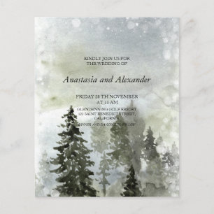 Budget/WINTER/Forest - Bröllopsinbjudan. Flyer