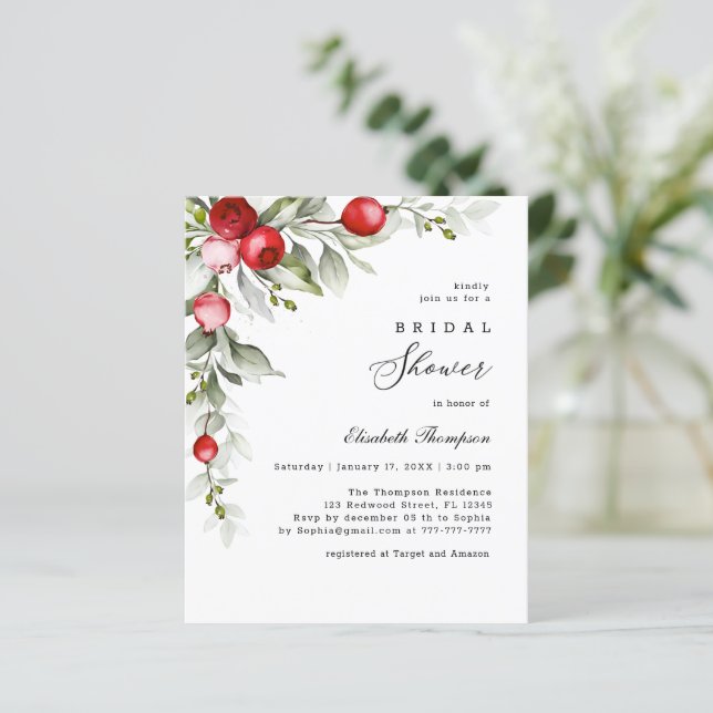 Budget Winter Holly Berry Möhippa Flyer (Stående Fram)