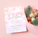 Budget Winter ONEderland Rosa Girl Girl 1th Birthd Flygblad<br><div class="desc">En första födelsedagsinbjudan till flickor i modern budget och elegant! Vattenskärtskläder snöflingor,  rosa glitter och moln av rosa hues med en kombination av serif- och skriptbokstäver för födelsedagspressen.</div>