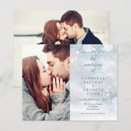 Budget Winter Snöflingor Photos Wedding-inbjudan