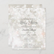 Budget Winter snowy pastel färg babydusch