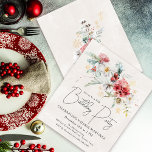 Budget Winter Watercolor Flowers 50:e födelsedagen<br><div class="desc">Röda och vita vinterfärgblommor kapas i mjuka grönt löv och löv. Guld snöflingor lägger till en festlig beröring. En elegant,  ett enkelt och modernt skript ge är en öppen och hårfin vibe. Det finns också en vinterboquet med blommigt med en liten bit guldsnöflingor på baksidan.</div>