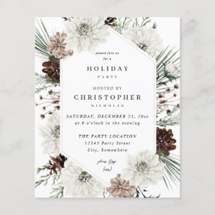 Budget Winter White Blommigt & Gräs Julafton eller Flygblad
