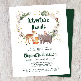 Budget Winter Woodland Animals Baby Shower Inbjuda