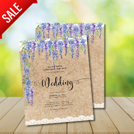 Budget Wisteria Blommigt Bröllop Rustic Kraft Snör