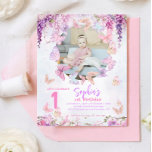 BUDGET Wisteria Butterfly Kids Photo Birthday<br><div class="desc">Utformningen har pastel färg som lavender, mynta och baby rosa, som är försedd med mjuka wisteria blommor och lekfulla fjärilar. Dessa inslag skapar en mjuk, magisk känsla. Inbjudan innehåller ord "Flutter on over" i det blanka skriptet guld glitter, som lägger till en aning gnistra och roligt. Den här enkla men...</div>