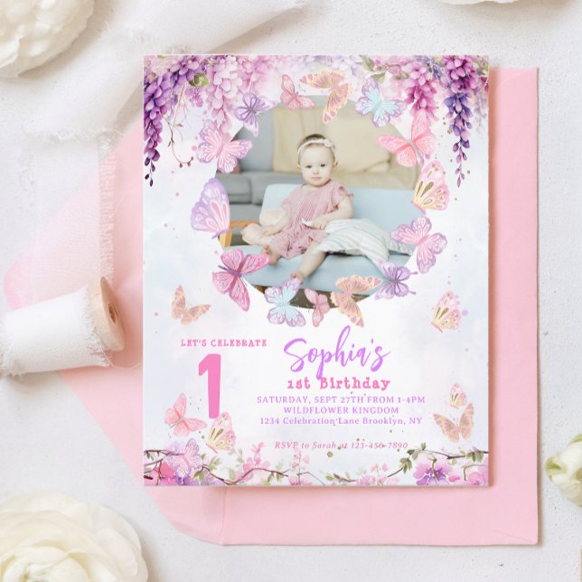 BUDGET Wisteria Butterfly Kids Photo Birthday (Skapare uppladdad)