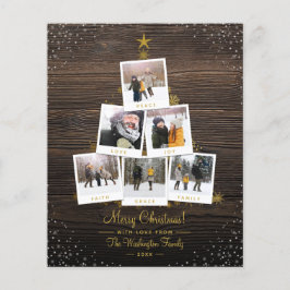 Budget Wood & Guld jul Anpassningsbar Photo Collag