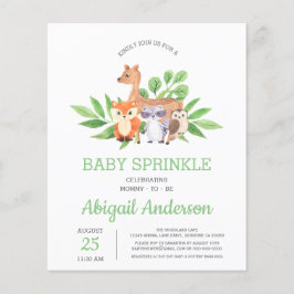 BUDGET Woodland Animal Baby Sprinkle-inbjudan