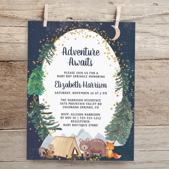 Budget Woodland Animals Night Himlar Baby Sprinkle (Skapare uppladdad)