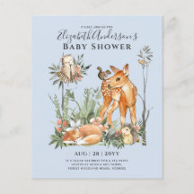 BUDGET Woodland Animals Pojke Girl Shower INV s