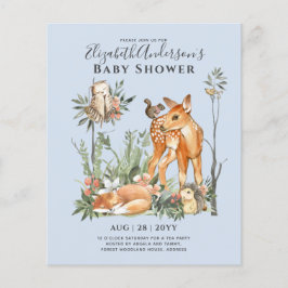 BUDGET Woodland Animals Pojke Girl Shower INV s Flygblad
