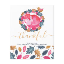 BUDGET Woodland Animals Thanksgiving Helgdag Card