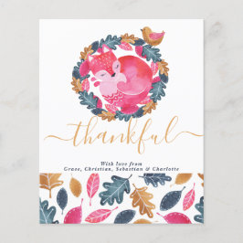 BUDGET Woodland Animals Thanksgiving Helgdag Card