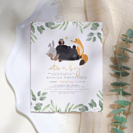 Budget Woodland Animo & Greenery Boy Baby Shower