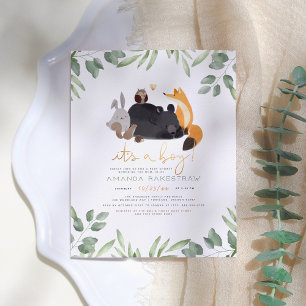 Budget Woodland Animo & Greenery Boy Baby Shower