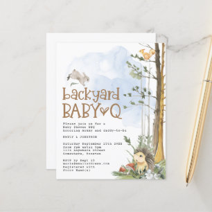 Budget Woodland Baby Q Backyard Baby Shower Inbjud