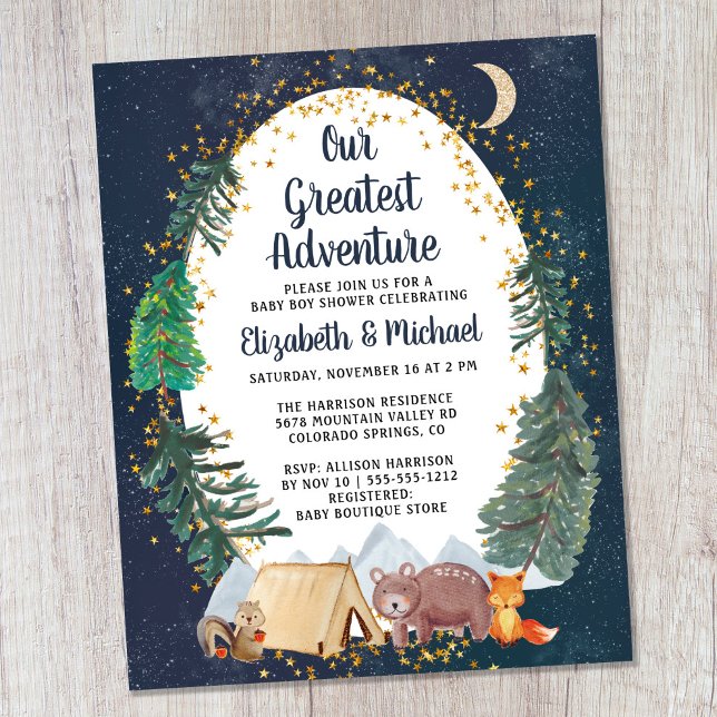 Budget Woodland Par Baby Shower-inbjudan (Skapare uppladdad)