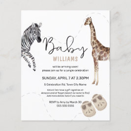 Budget Zebrasafari Djur Neutral Baby Shower 