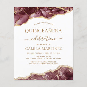 Budgetagate Burgundy Quinceañera Guld 15:e Flygblad
