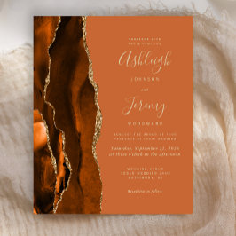 Budgetagate Burnt Orange Brown bröllopsinbjudan