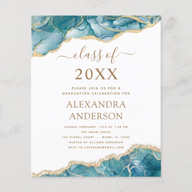 Budgetagate Studenten 2023 Teal Guld Blue Flygblad (Framsidan)