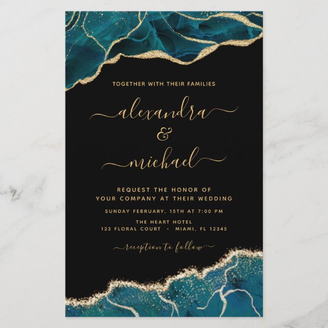 Budgetagate Turcoise Teal Guld Bröllop (Framsida)