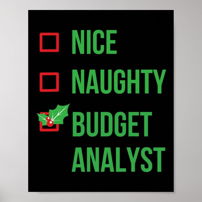 Budgetanalytiker Funny Pajama julgåva Poster (Framsidan)