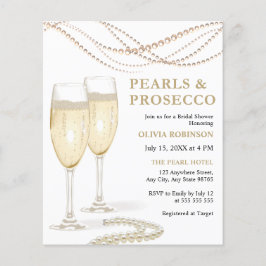 Budgetanslag och Prosecco Inbjudningskort för möhi Flygblad