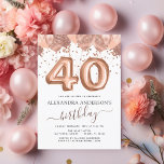 Budgetanslag Ro Guld 40:e födelsedag Party Flygblad<br><div class="desc">Budget 40 (40:e) 40:e Födelsedagsfesten  Rosa - Ro Guld-ballonger och Konfetti Födelsedagsfest inbjudan . Detta är perfektens födelsedag för en modern Födelsedagsfest för Gnistran Girly i Ro Guld och  Rosa Glitter. Kontakta designern om du vill matcha anpassade objekt.</div>
