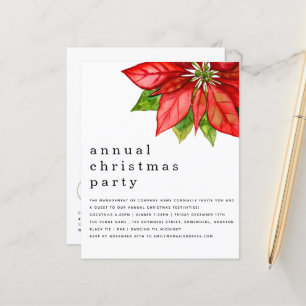 Budgetanställd jul Party Poinsettia Inbjudan