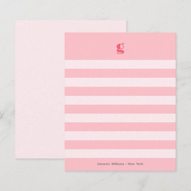 Budgetanteckningskort för Watermelon Monogram Namn (Fram/baksida)