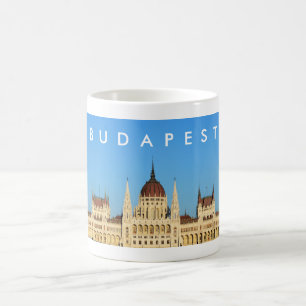 Budgetapest, hungrig parlaments palats arkitektur kaffemugg