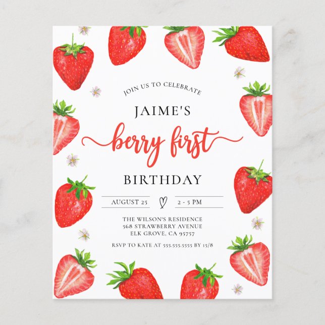 Budgetåret Jordgubbe födelsedag: Berry första föde (Framsida)