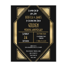 Budgetartikel Deco Golden Bröllop-årsdagen Inbjuda