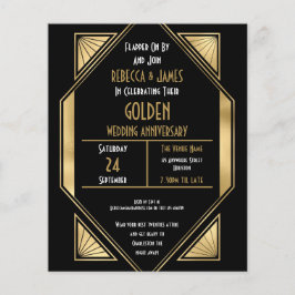 Budgetartikel Deco Golden Bröllop-årsdagen Inbjuda