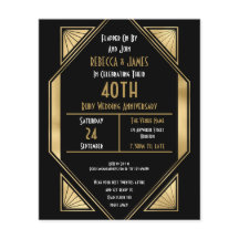 Budgetartikel Deco Ruby 40-årsdagen Inbjudan