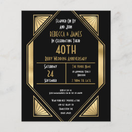 Budgetartikel Deco Ruby 40-årsdagen Inbjudan