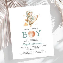 Budgetastronaut Teddybjörn Pojke Baby Shower