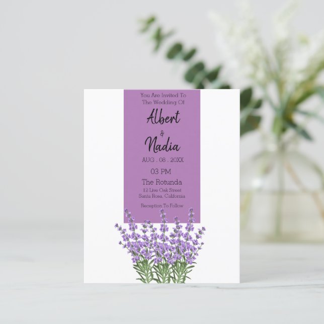 Budgetavdelning Lila Lavender Elegant bröllop (Stående Fram)
