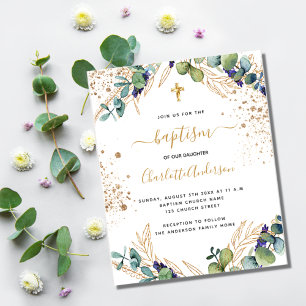 Budgetbaptism - eukalyptus greenery guld kor