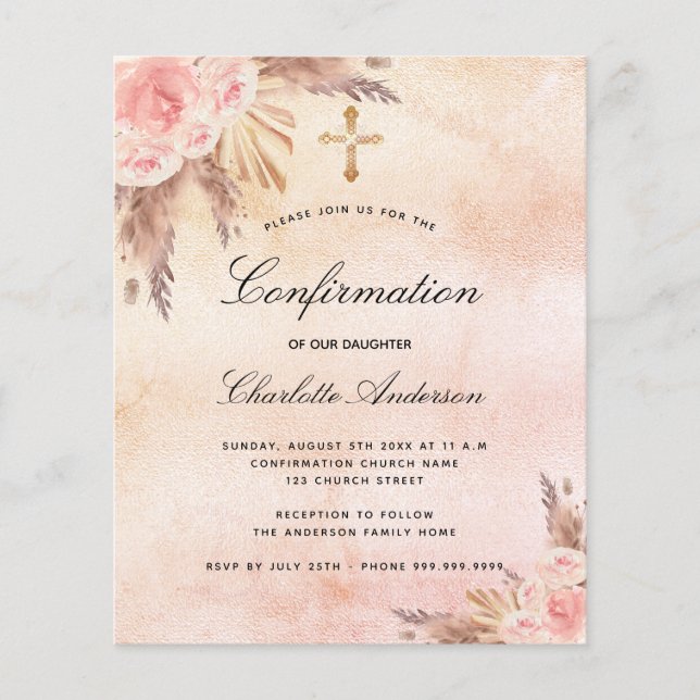 Budgetbekräftelse  blommigt för pampas gräs i ro (Framsida)