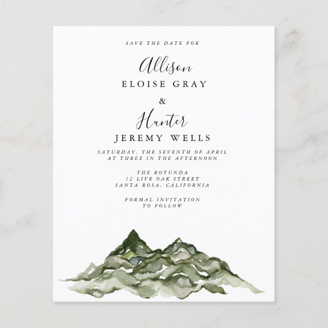 Budgetberget Spara datumFlyer Flygblad (Framsidan)