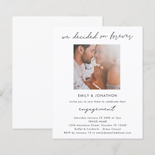 Budgetbeslut om Förlovningsfest för foto för andra (Fram/baksida)