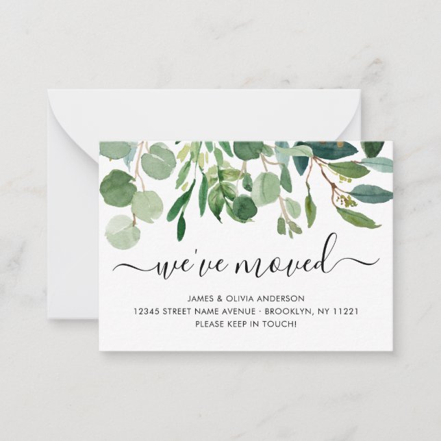 Budgetblad Vi Har Flyttat Nytt Hem Flyttkort Anteckningskort (Framsida)