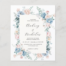 Budgetblått och persikofärgad Elegant Blommigt Brö